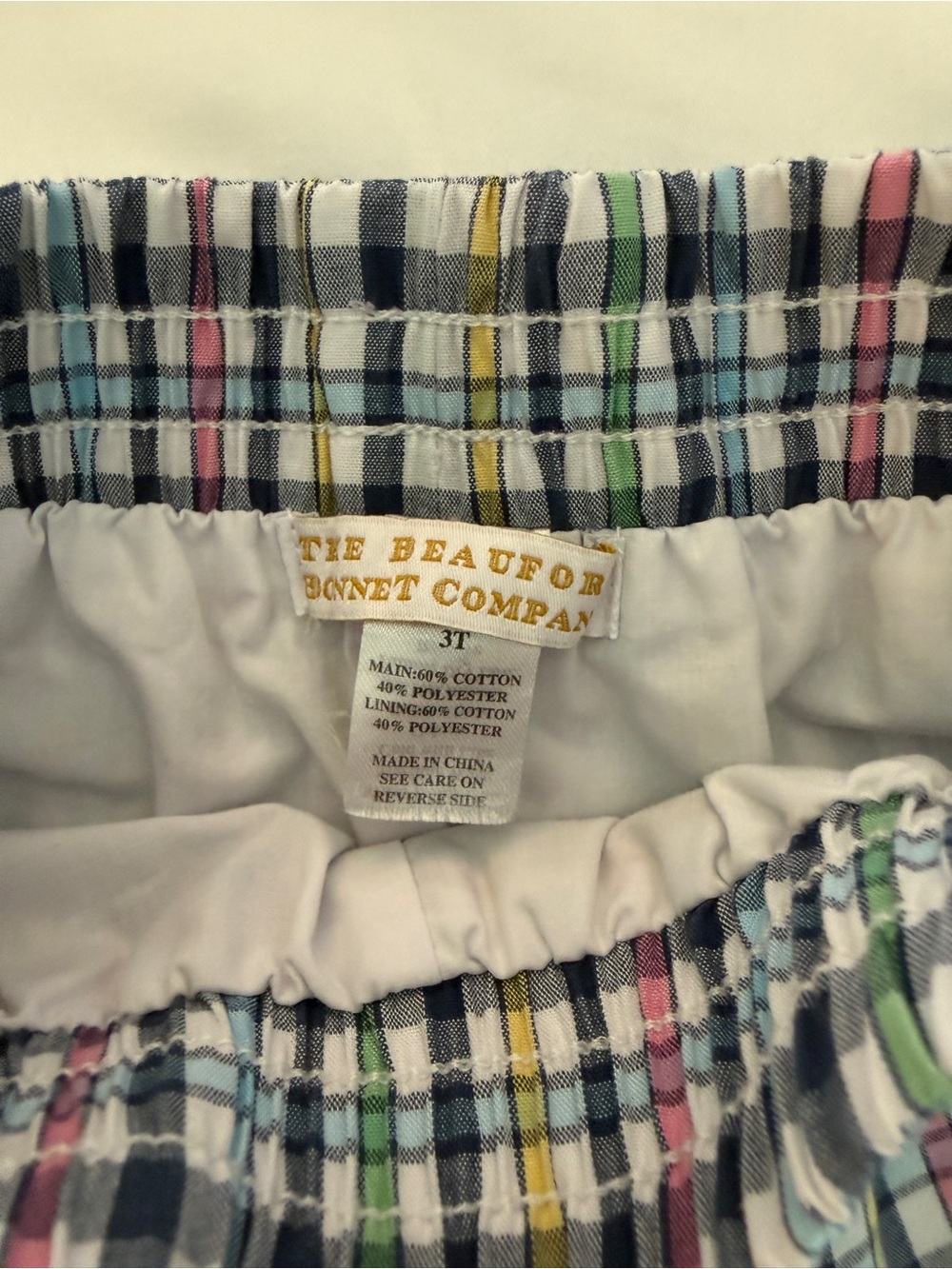 TBBC The Beaufort Bonnet Company Sheffield Shorts Boys 3T Madras Plaid Preppy - Picture 2 of 3